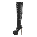 Black Over-the-Knee Platform Boots | 15–16 cm Heel