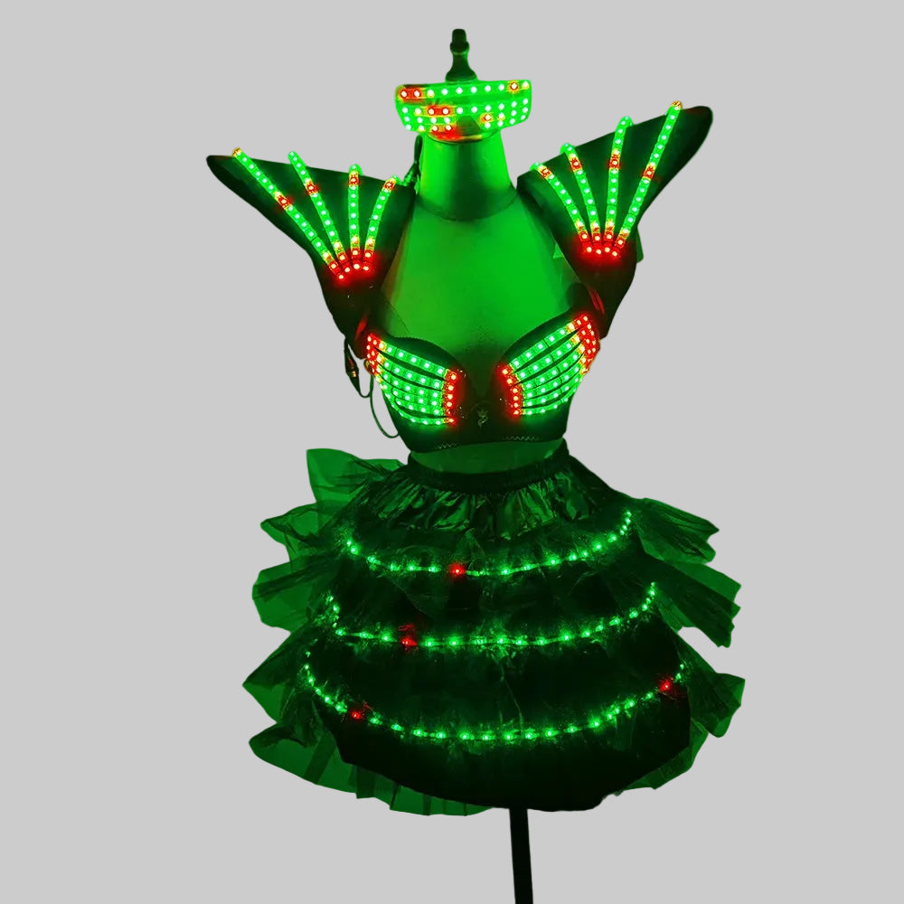 LED Light Up Performance Costume - Remote Control Futuristic Dance Outfit