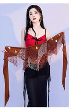 Belly Dance Hip Scarf | Beaded Tassel Wrap