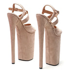 10-Inch Suede Platform Sandals - Lace-Up Heels