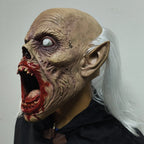 White-Hair Zombie Mask | Open Mouth