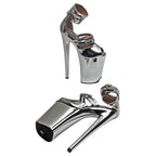9-Inch Metallic Platform Sandals - Slip-On Dance Heels