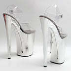 Clear 9-Inch Open-Toe Platform Pole Dance Sandals
