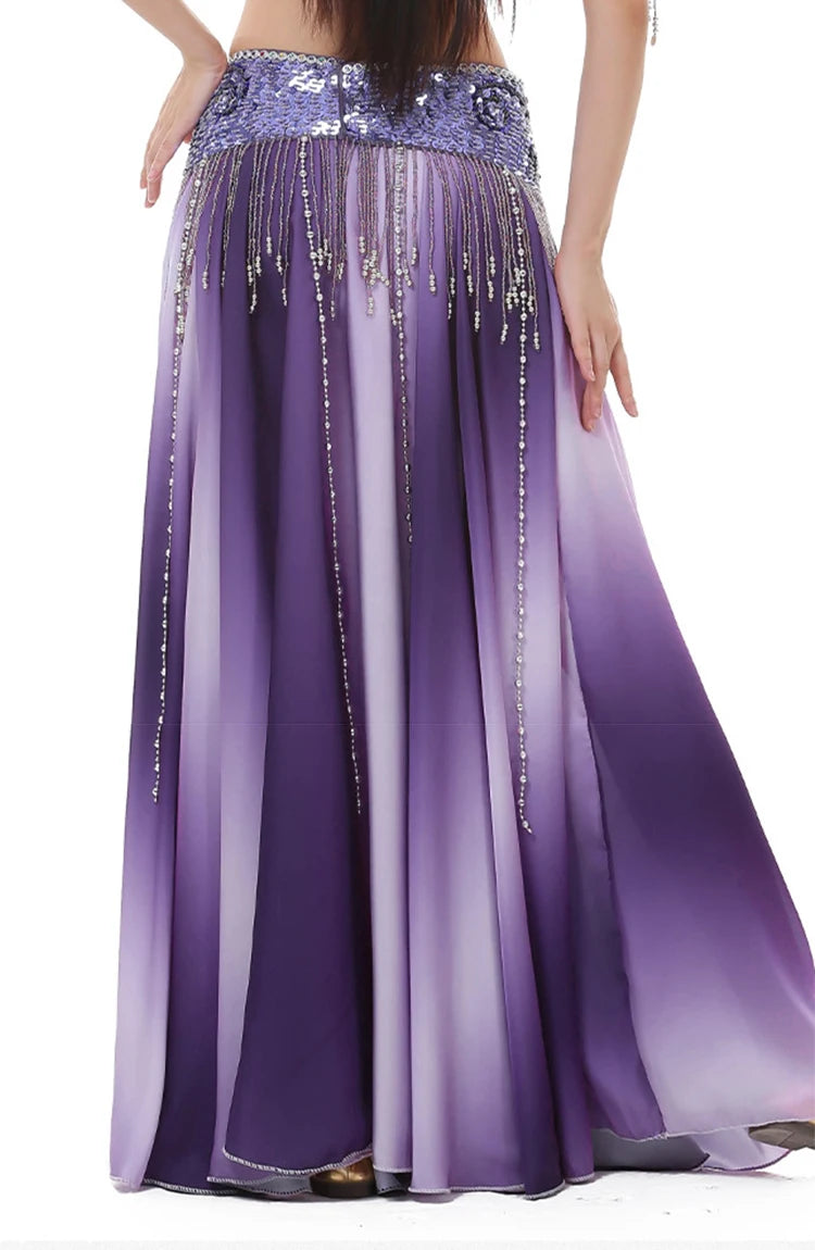 Belly Dance Chiffon Skirt | Gradient Color Full Circle