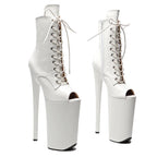 10-Inch Patent Open-Toe Ankle Boots