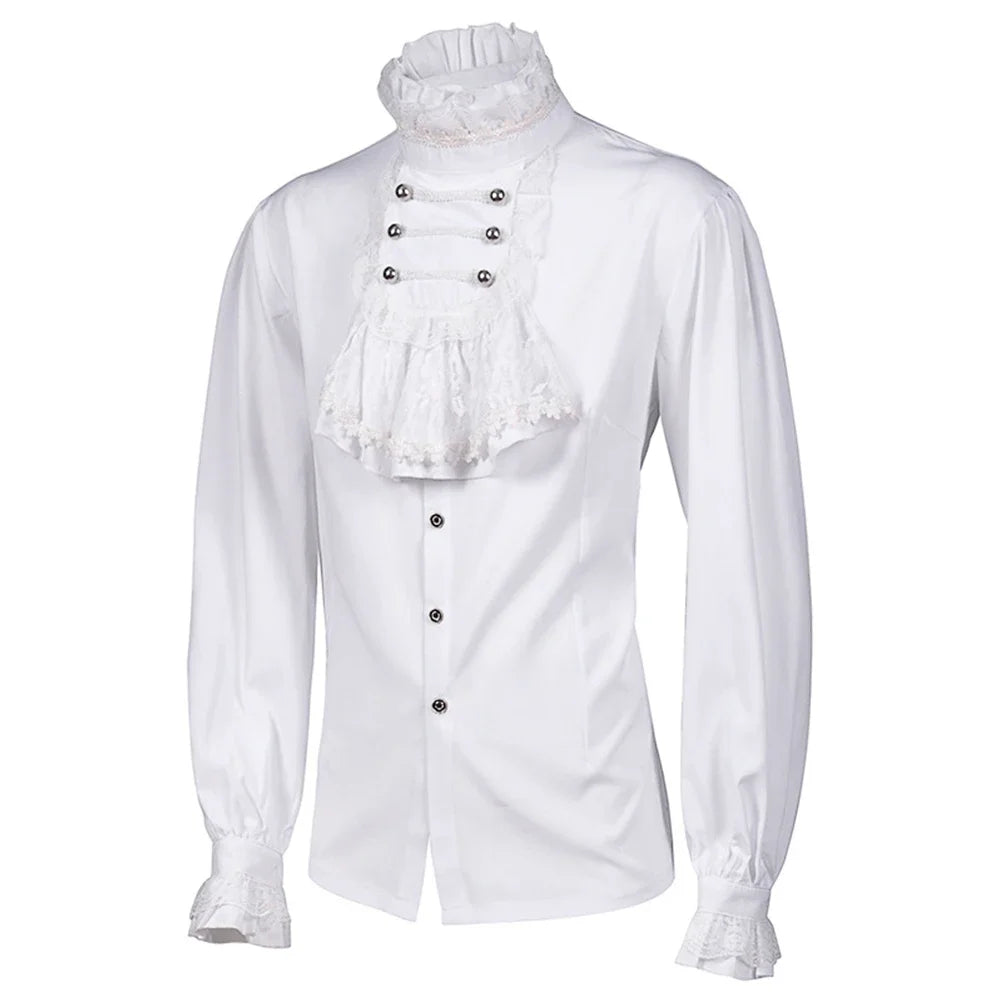 Men's Gothic Shirt | White Ruffles