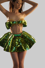 Shiny 2-Piece Rayon Skirt Set