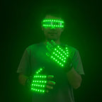LED Luminous Gloves & Glasses Set - Remote Control Light Up Performance Accessories