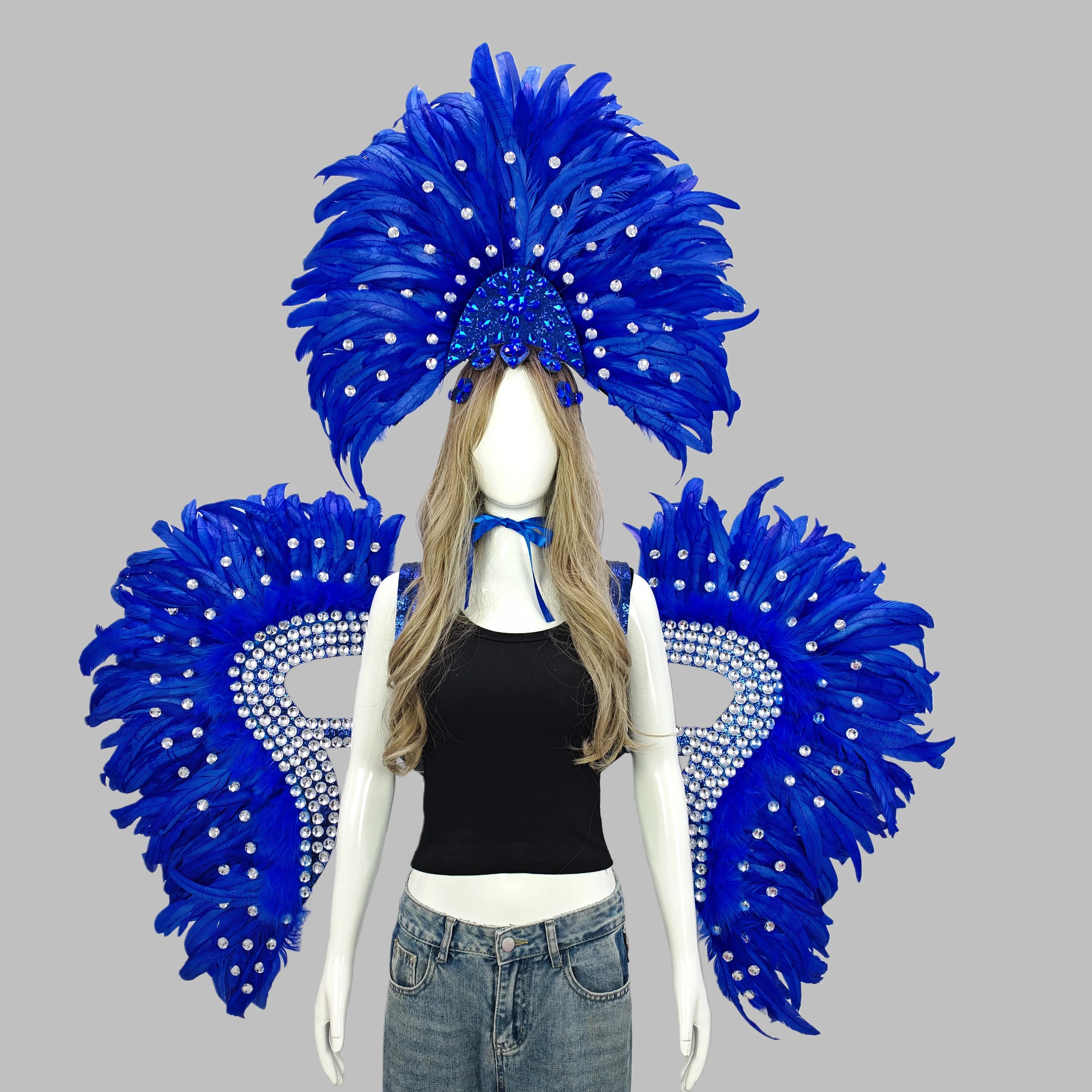 Feather Headdress & Wings Set - Carnival Stage Costume