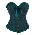 Floral Satin Overbust Corset | Lace Trim | Victorian Gothic