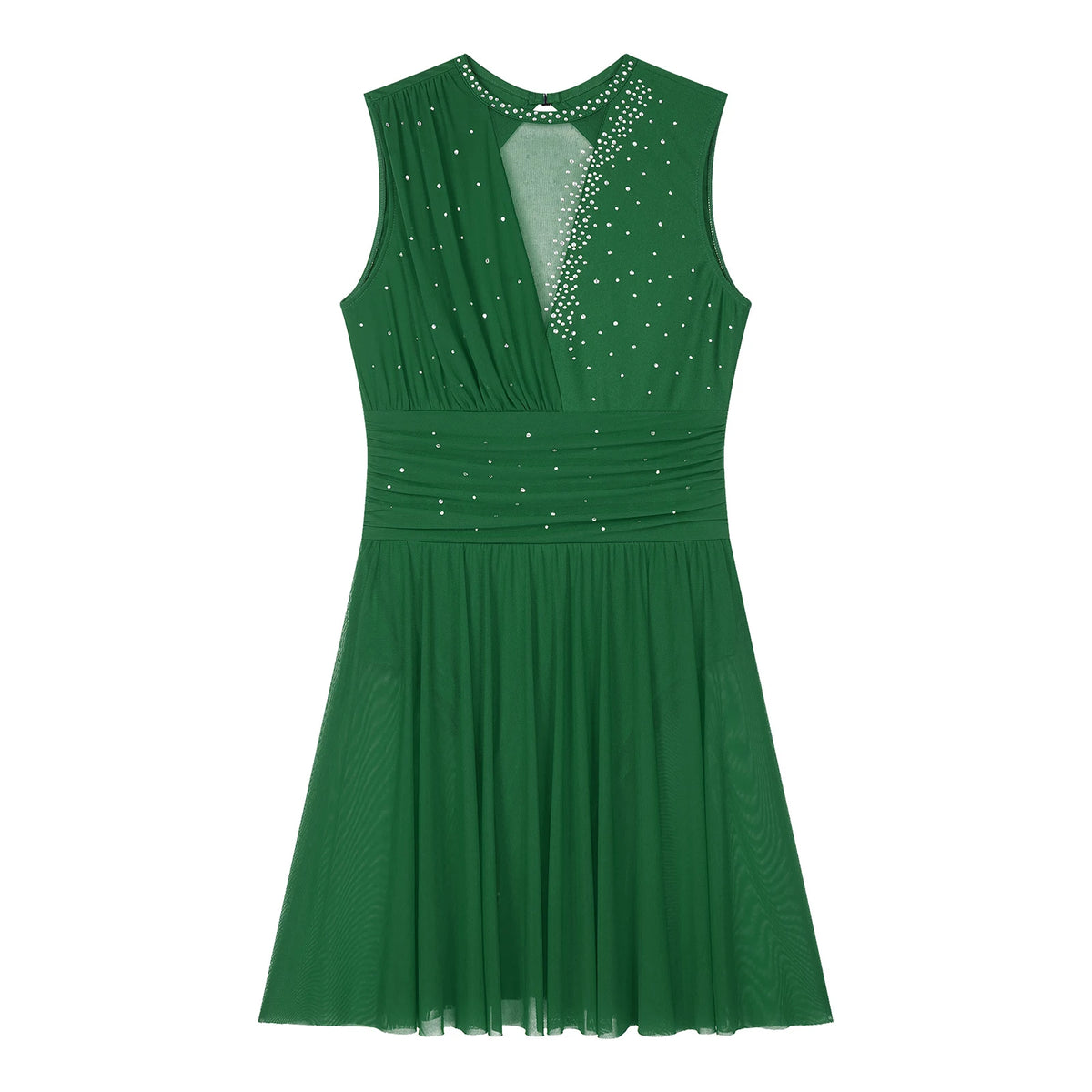 Lyrical Dance Dress | Rhinestone Mesh Skirt