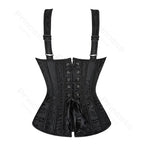 Satin Floral Overbust Corset | Straps | 12 Colors
