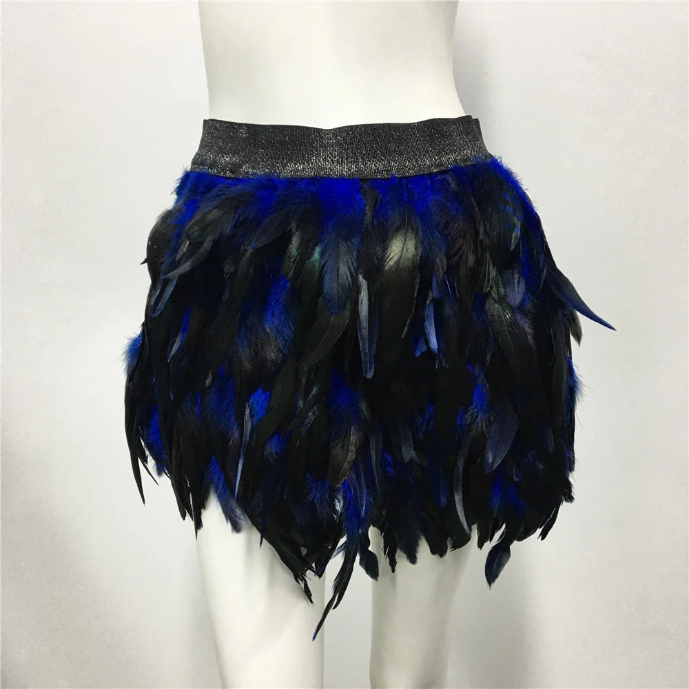 Fluffy Feather Mini Skirt - Festival & Performance Skirt