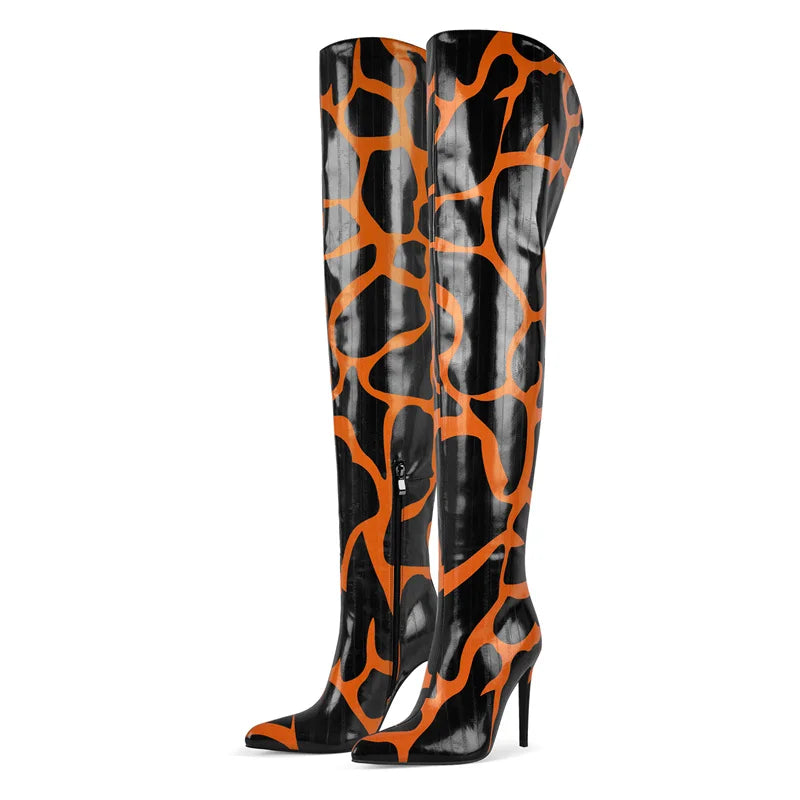Pointed Over-the-Knee Boots | Stiletto Heel