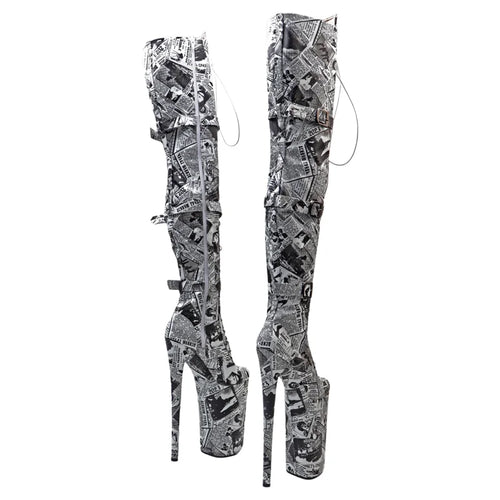 10-Inch English Pattern Thigh-High Boots