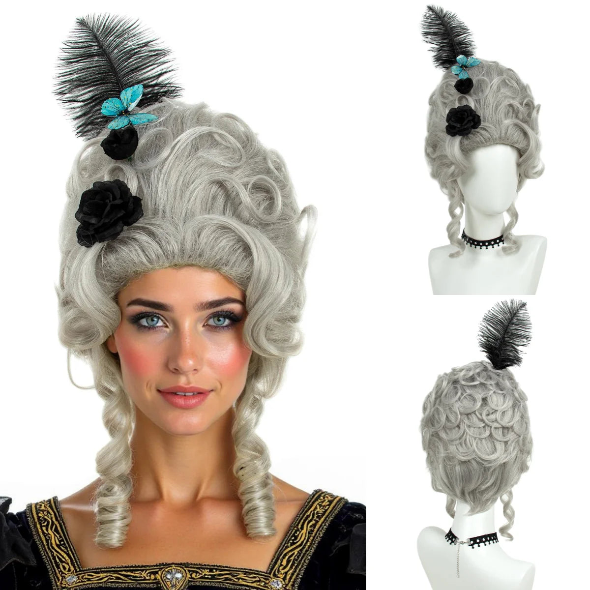 Victorian Rococo Beehive Wig | 18th Century Baroque | Curly Synthetic