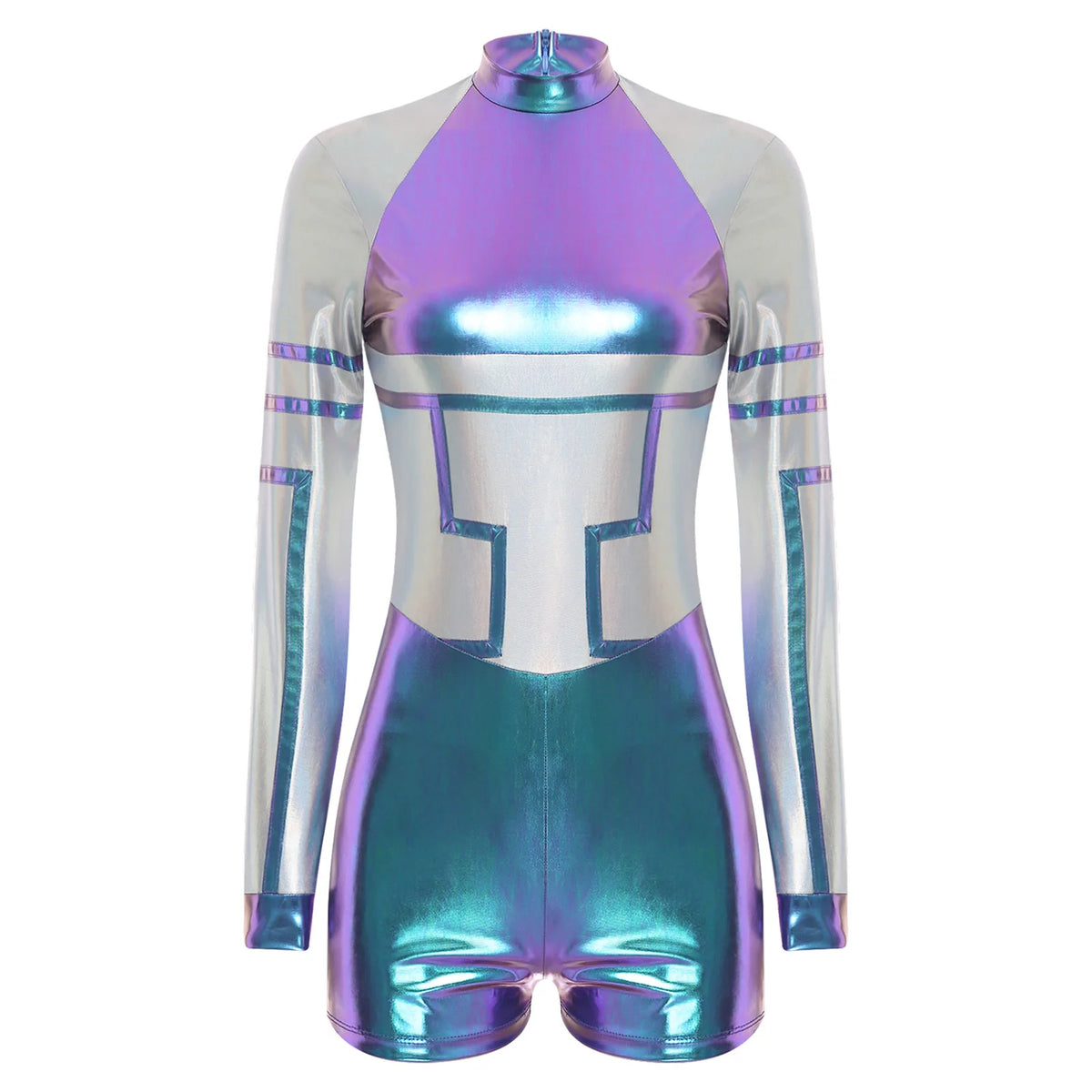Metallic Space Romper | Long Sleeves