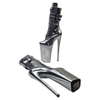 Metallic Platform Ankle Boots - 26cm Pole Dance Heels