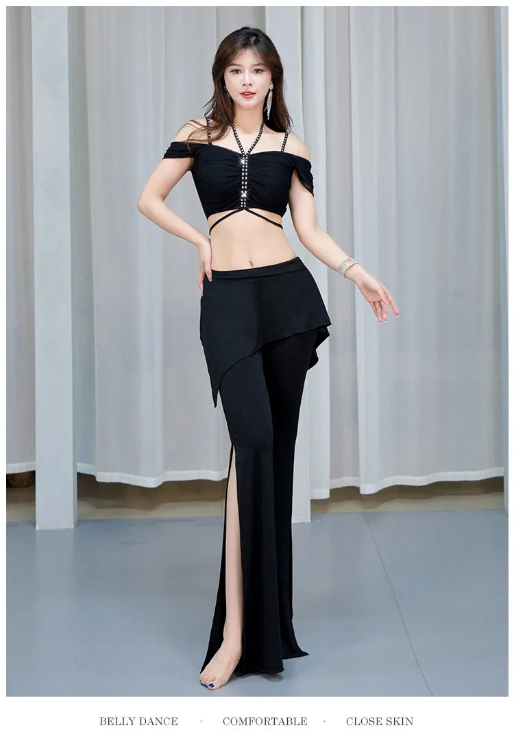Belly Dance Costume Set | 3-Piece | Off-Shoulder & Flare Pants