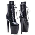 8-Inch Platform Ankle Boots - Matte High Heel Performance Boots