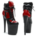 8-Inch Patent Ankle Boots - Lace-Up Dance Boots