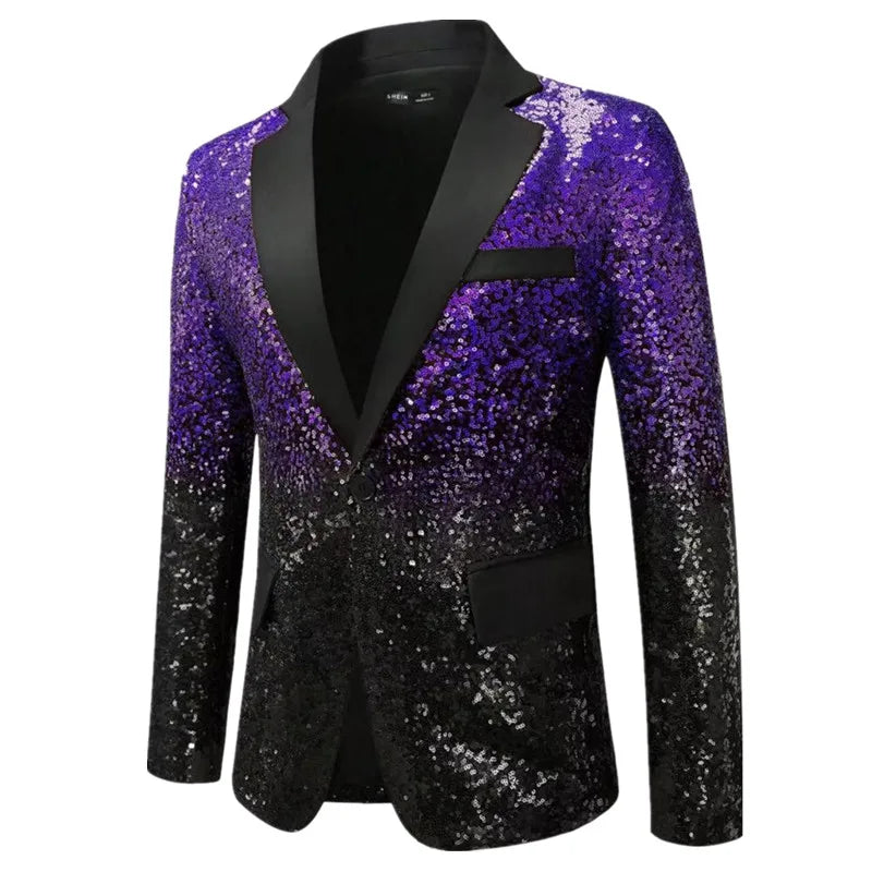 Men’s Sequin Blazer | Contrast Lapels