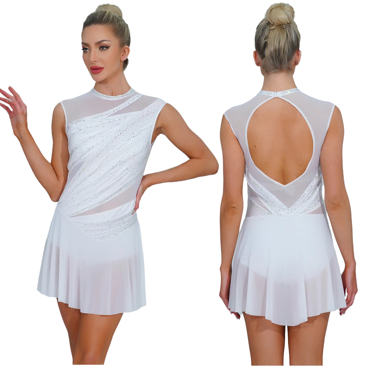 Celestial Rhinestone Keyhole Dance Dress