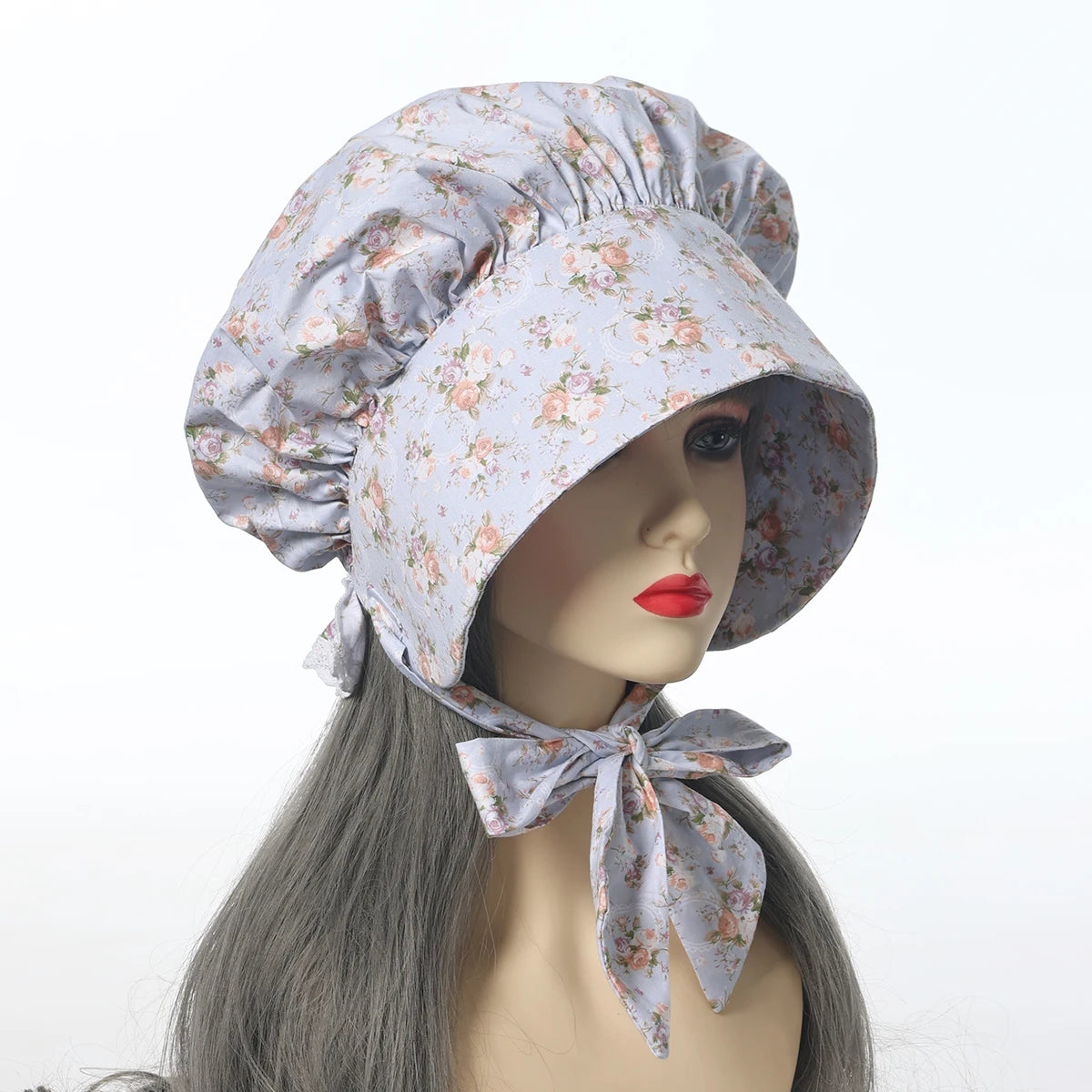 Colonial Bonnet Hat | Floral Cotton | One Size