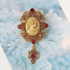 Victorian Cameo Portrait Brooch | Antique Gold & Silver | Vintage Pin