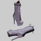 15CM Glitter Platform Ankle Boots - 6 Inch High Heel Pole Dance Booties