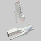 23CM Holographic Snake Platform Ankle Boots - 9 Inch High Heel Pole Dance Boots
