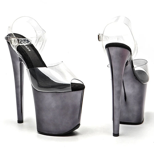 20CM Clear Platform Pole Dance Heels - 8 Inch High Heel Lucite Performance Sandals