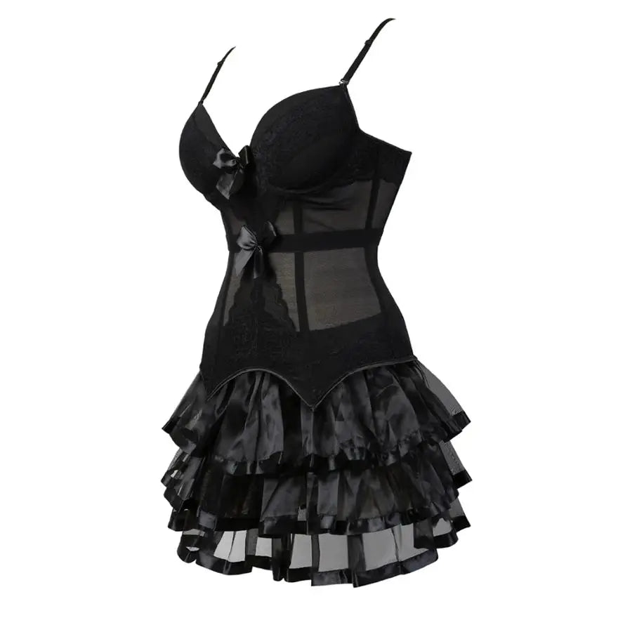 Overbust Corset & Tutu Skirt Set | Straps Cup | Burlesque