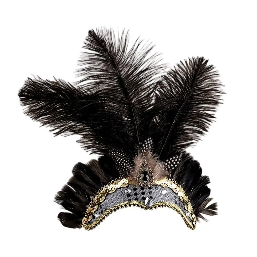 Showgirl Headpiece | Feather Fan Crown