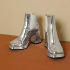 Ankle Boots | Metallic Chelsea | Square Toe