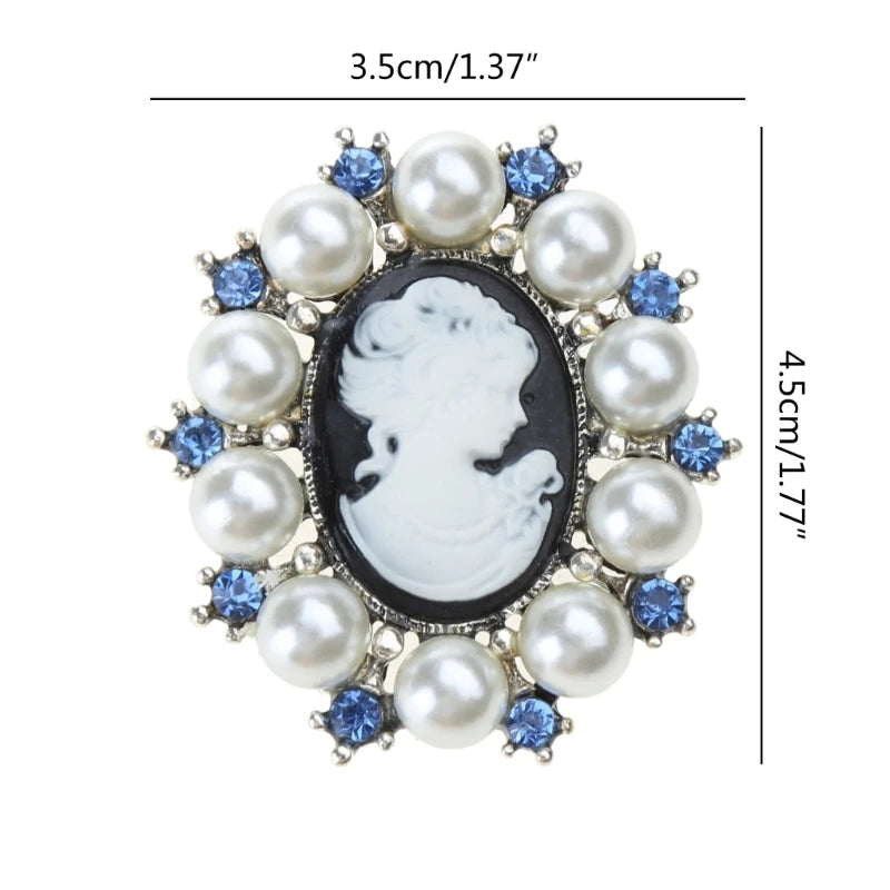 Victorian Pearl Cameo Brooch | Portrait Pin | Wedding & Stage