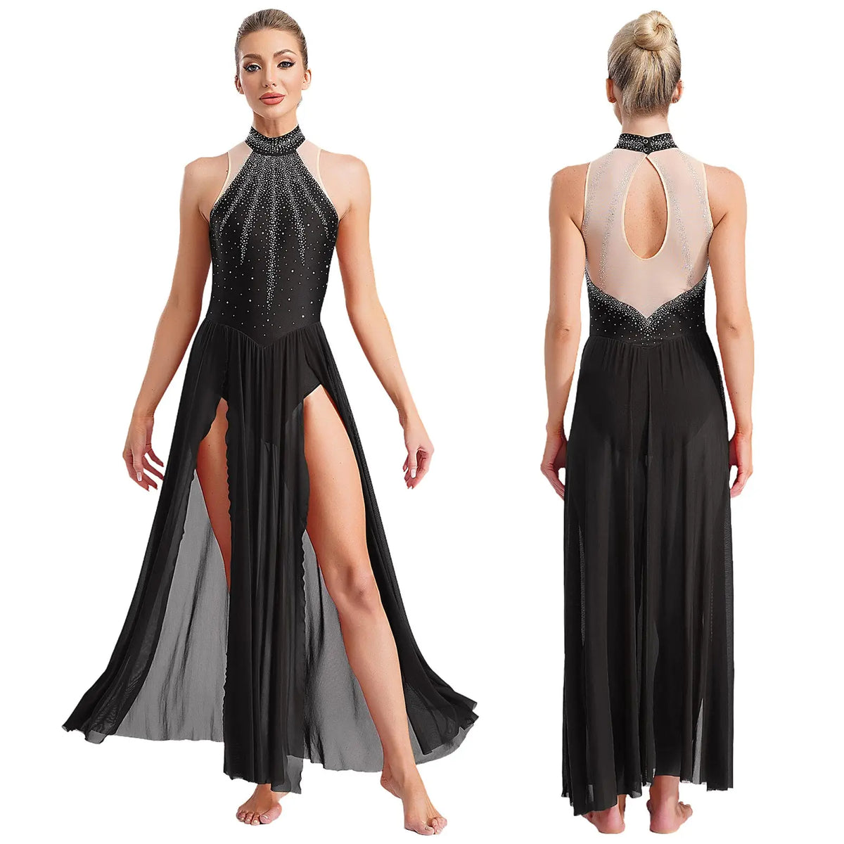 Lyrical Dance Dress | Split Mesh Skirt