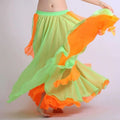 Two-Color Chiffon Belly Dance Skirt - Double Layer Ruffle