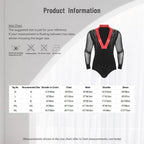 Men's Sheer Mesh Long Sleeve Bodysuit | Deep V Rhinestone | Latin Ballroom Dance