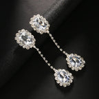 Rhinestone Water Drop Earrings | Silver or Gold