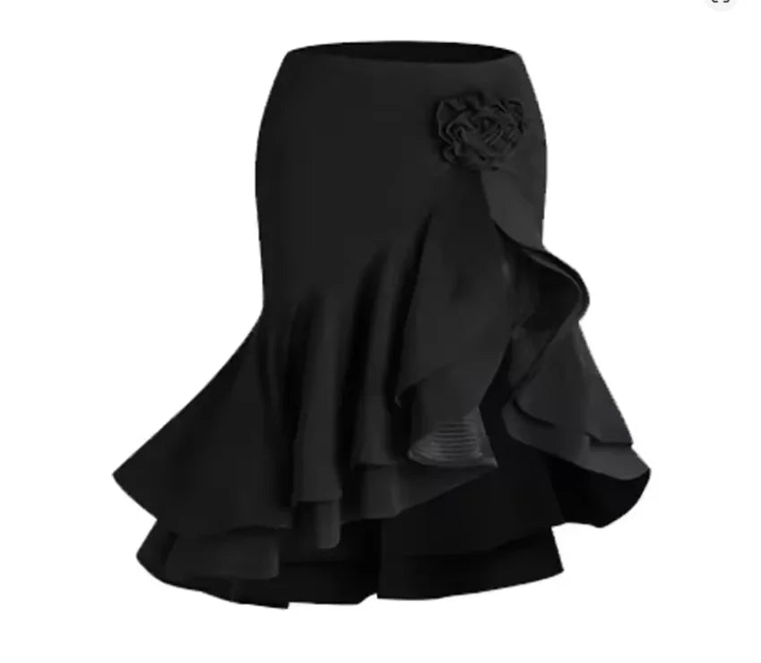 Girls Latin Dance Costume | Backless Bodysuit & Skirt