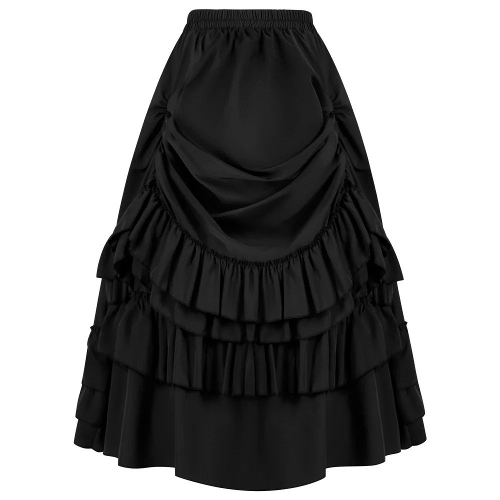 Victorian Ruffle Skirt | Steampunk Gothic | S-XXL