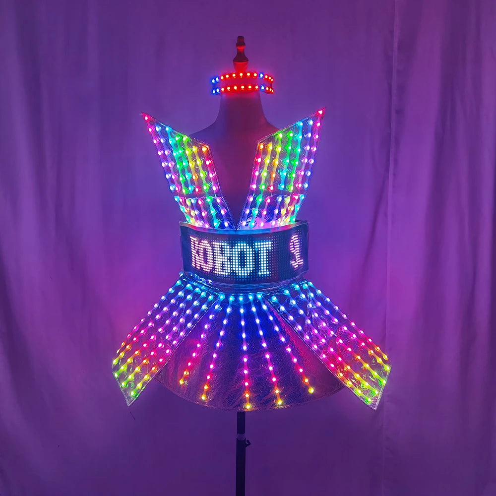 Pixel LED Mini Dress | Full-Body RGB Display | Gogo & Stage Costume