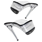 7-Inch Clear Platform Heels - Transparent Slip-On Sandals