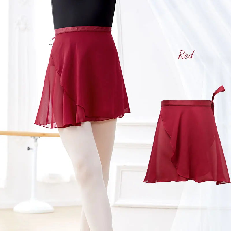 Chiffon Tie-Up Ballet Wrap Skirt | 18 Colors | S–XL