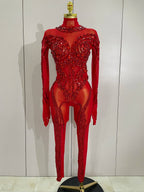 Mesh & Spandex Stage Jumpsuit | Slim Fit | S–XL