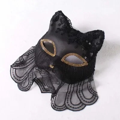 Venetian Cat Mask | Lace & Veil | 16 Styles