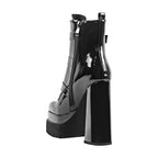 Patent Leather Ankle Boot | Platform | Square Toe