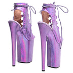 9-Inch Holographic Snake Ankle Boots
