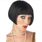 1920s Flapper Bob Wig | Short Straight | Black & Burgundy